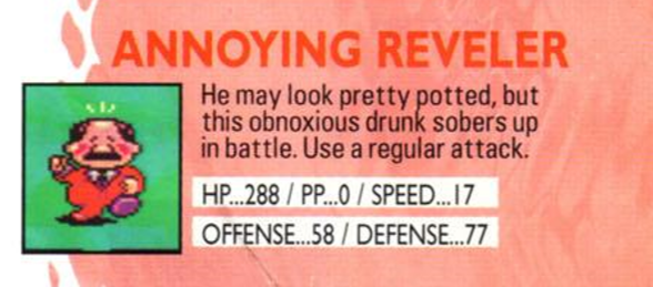 A clipped image of the Annoying Reveler enemy found in the EarthBound Player's Guide.