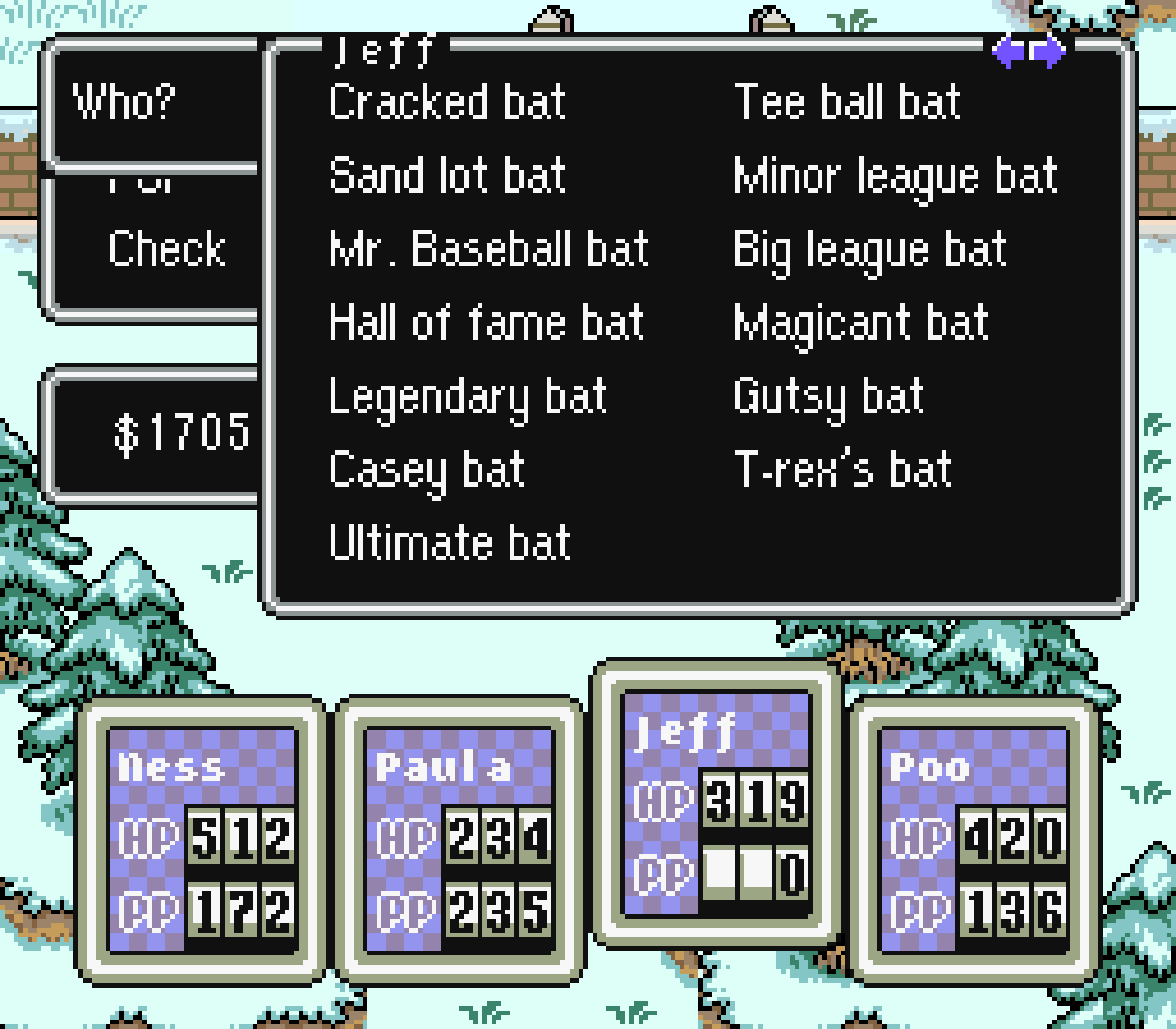Some of the fun in EarthBound is finding, buying or collecting items dropped by defeated enemies... many of which you can find in our very real world.