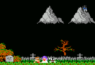 Ghosts 'N Goblins has a rather ridiculous introduction with Sir Arthur and the Princess enjoying a date in a cemetery.