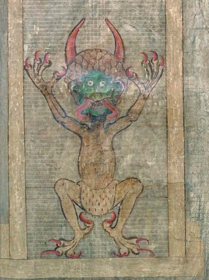EarthBound (SNES) - Picture of the Codex Gigas, known as the Devil' Bible for its large illustration of Satan.