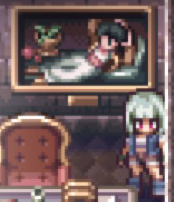 In the room of the first Save Point, Silvia sees a painting that seems inspired by 'La maja vestida' by Francisco Goya.