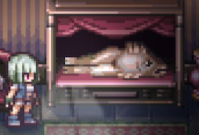 Silvia sees a painting that seems inspired by 'The collective invention' by Rene Magritte.