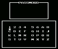 Metal Gear Password Screen.