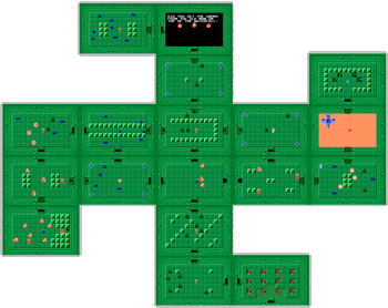 Level-3 of The Legend Of Zelda is shaped in what seems to be a swastika, but in fact, is a manji.